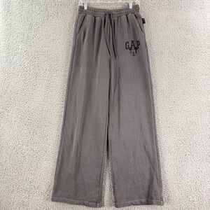 Gap Disney Sweatpants Womens Small Gray Mickey Mouse Wide Leg Joggers Pull On